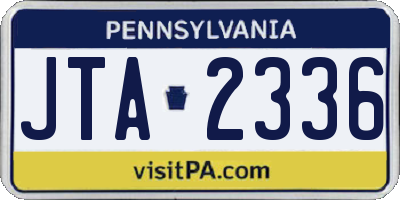 PA license plate JTA2336