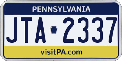 PA license plate JTA2337