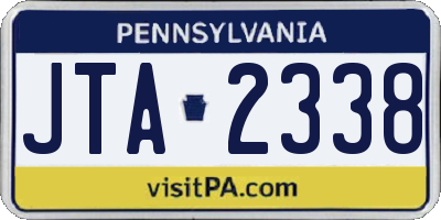 PA license plate JTA2338