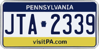 PA license plate JTA2339