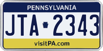 PA license plate JTA2343