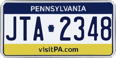PA license plate JTA2348