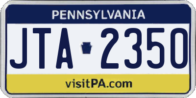 PA license plate JTA2350