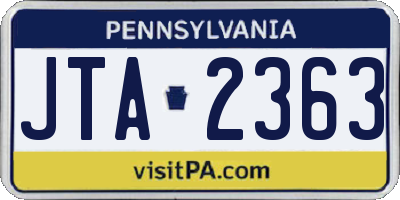 PA license plate JTA2363