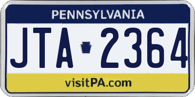 PA license plate JTA2364