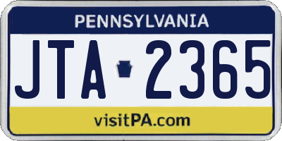 PA license plate JTA2365