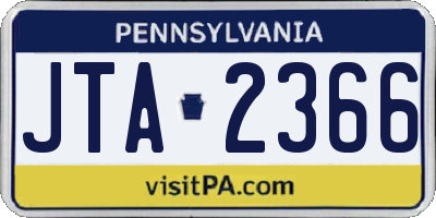 PA license plate JTA2366