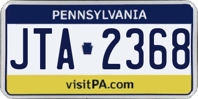 PA license plate JTA2368
