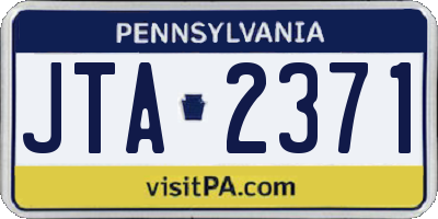 PA license plate JTA2371