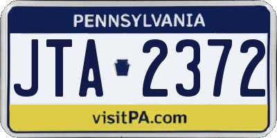PA license plate JTA2372