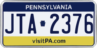 PA license plate JTA2376