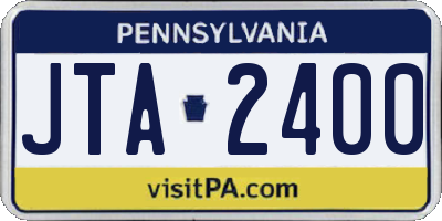 PA license plate JTA2400