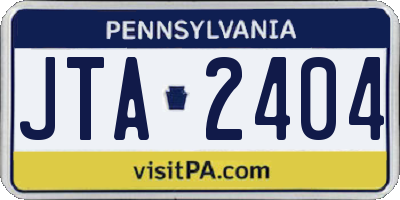PA license plate JTA2404