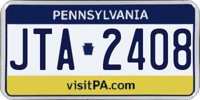 PA license plate JTA2408