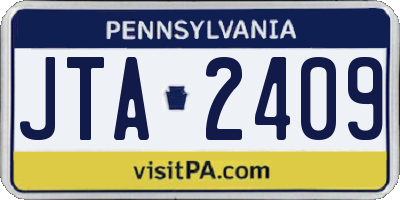 PA license plate JTA2409