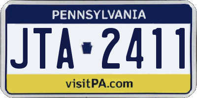 PA license plate JTA2411