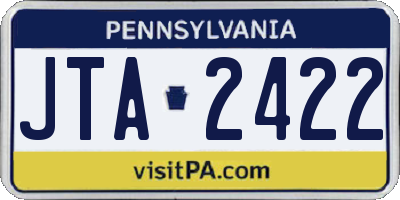 PA license plate JTA2422