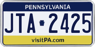 PA license plate JTA2425