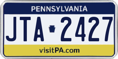 PA license plate JTA2427