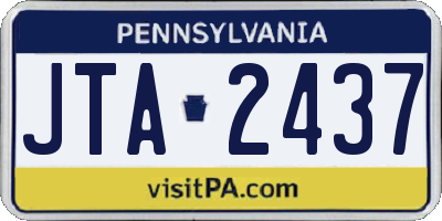 PA license plate JTA2437