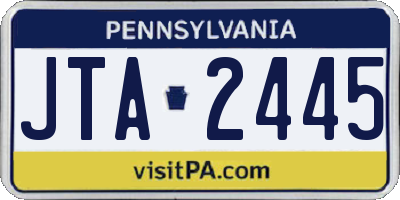 PA license plate JTA2445