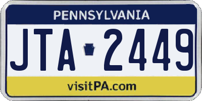 PA license plate JTA2449