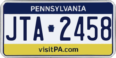 PA license plate JTA2458