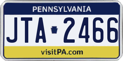 PA license plate JTA2466