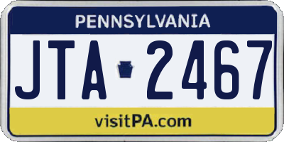 PA license plate JTA2467