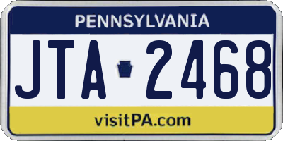 PA license plate JTA2468