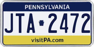 PA license plate JTA2472