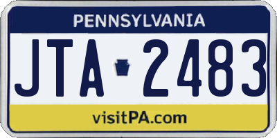 PA license plate JTA2483