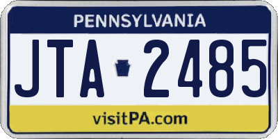 PA license plate JTA2485