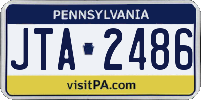 PA license plate JTA2486