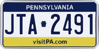 PA license plate JTA2491