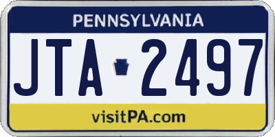 PA license plate JTA2497