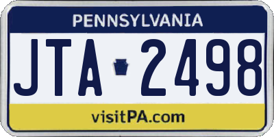 PA license plate JTA2498
