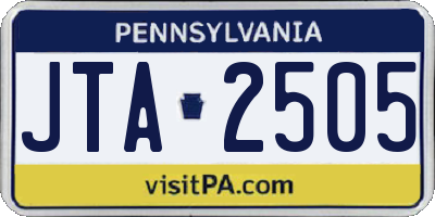 PA license plate JTA2505