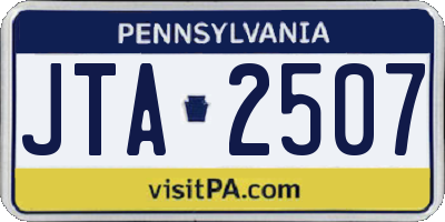 PA license plate JTA2507