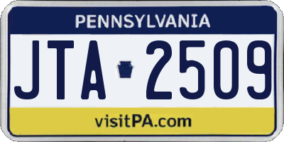 PA license plate JTA2509