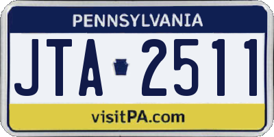PA license plate JTA2511
