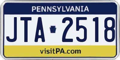 PA license plate JTA2518