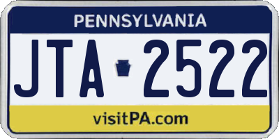 PA license plate JTA2522