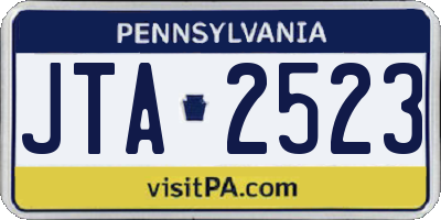 PA license plate JTA2523
