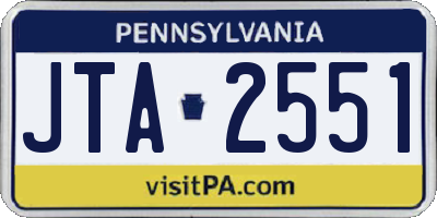 PA license plate JTA2551