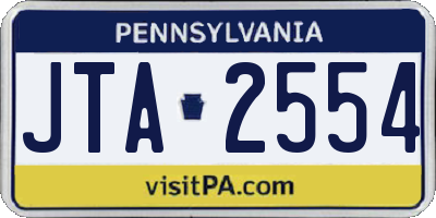 PA license plate JTA2554