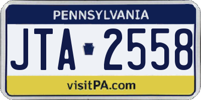 PA license plate JTA2558
