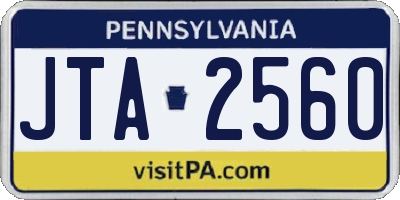 PA license plate JTA2560