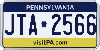 PA license plate JTA2566