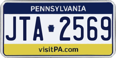 PA license plate JTA2569